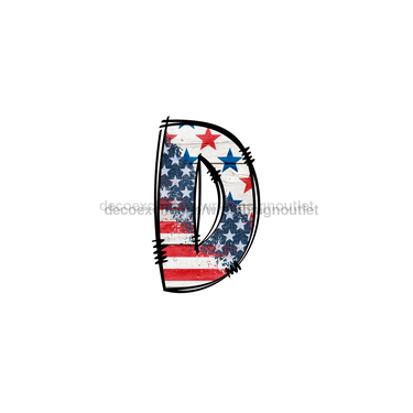 Custom Patriotic Initial Sign Door Hanger Rustic Wood Sign Decoe-W-307 22 D